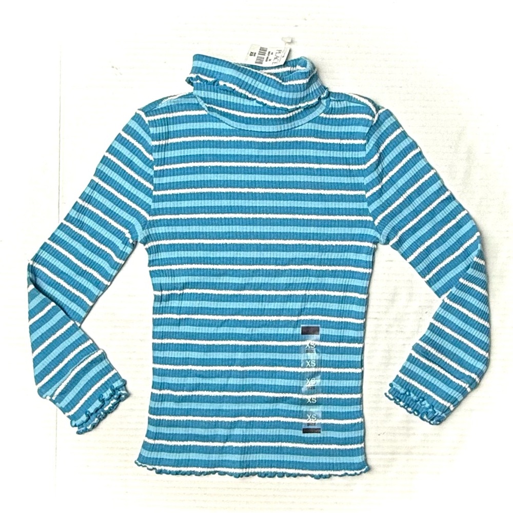 Vintage The Children’s Place Girls XS 4 Striped Turtleneck Shirt Long Sleeve 90s